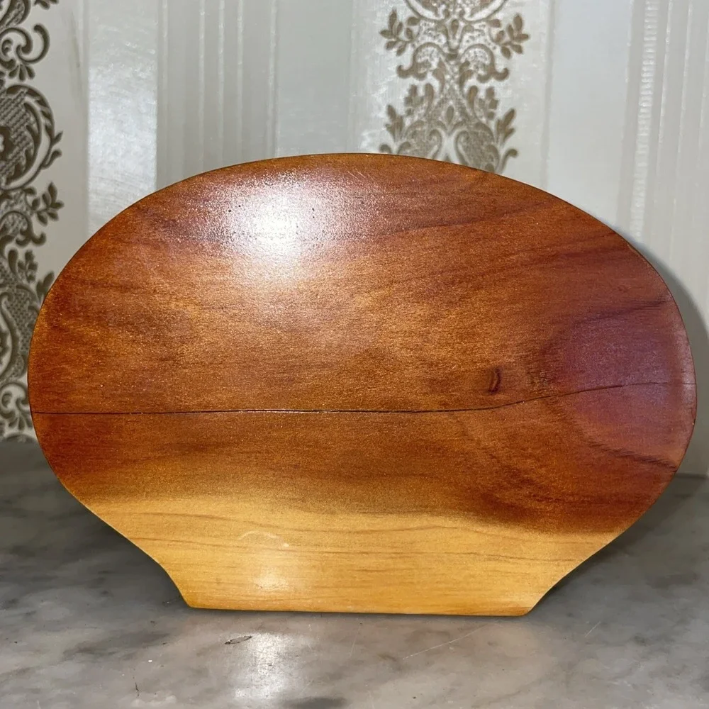 Unique Hand Tooled Bandsaw Box Wood Wooden Drawer‎ Stained Pull Trinket Jewelry